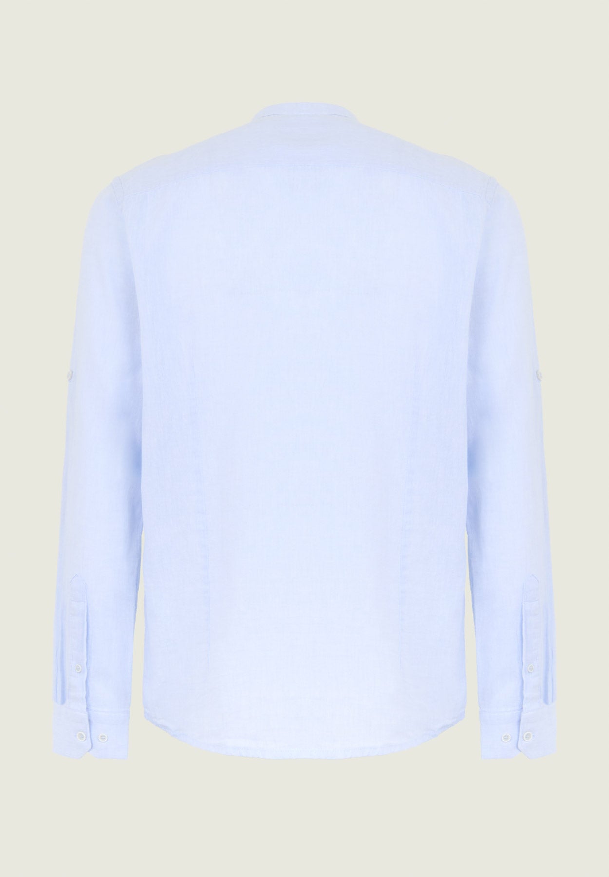 Light Blue Linen Blend Slim Fit Korean Shirt
