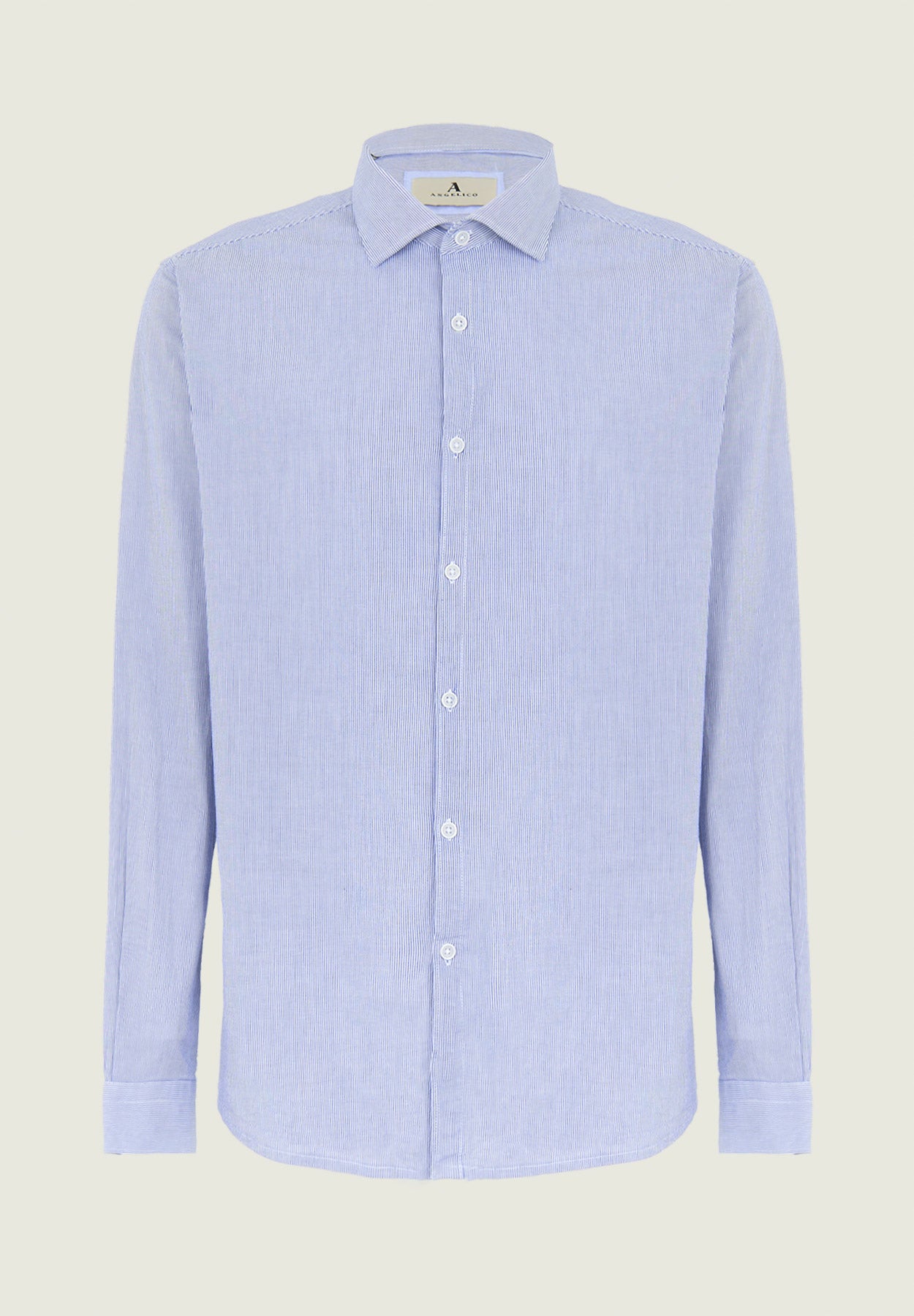 Camicia bianco blu millerighe cotone stretch slim fit