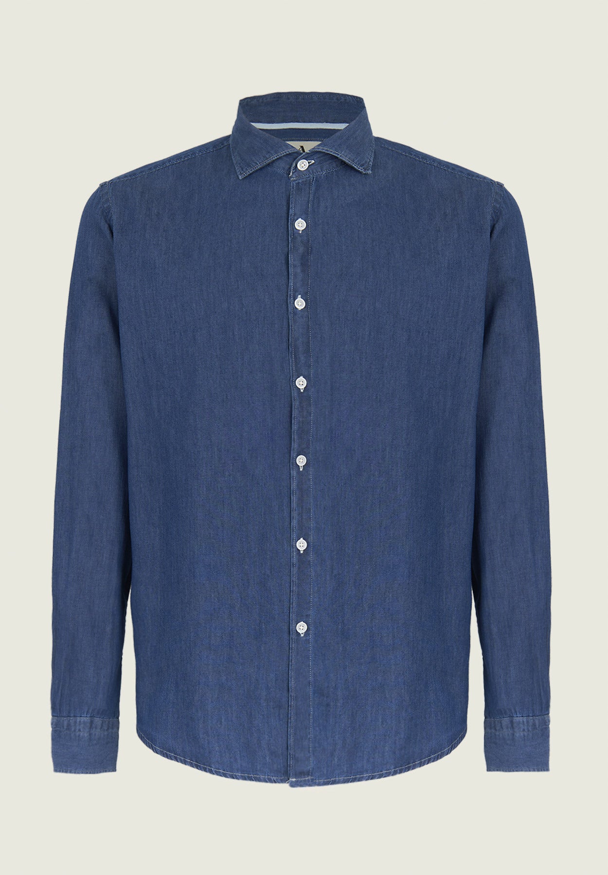 Camicia blu denim slim fit