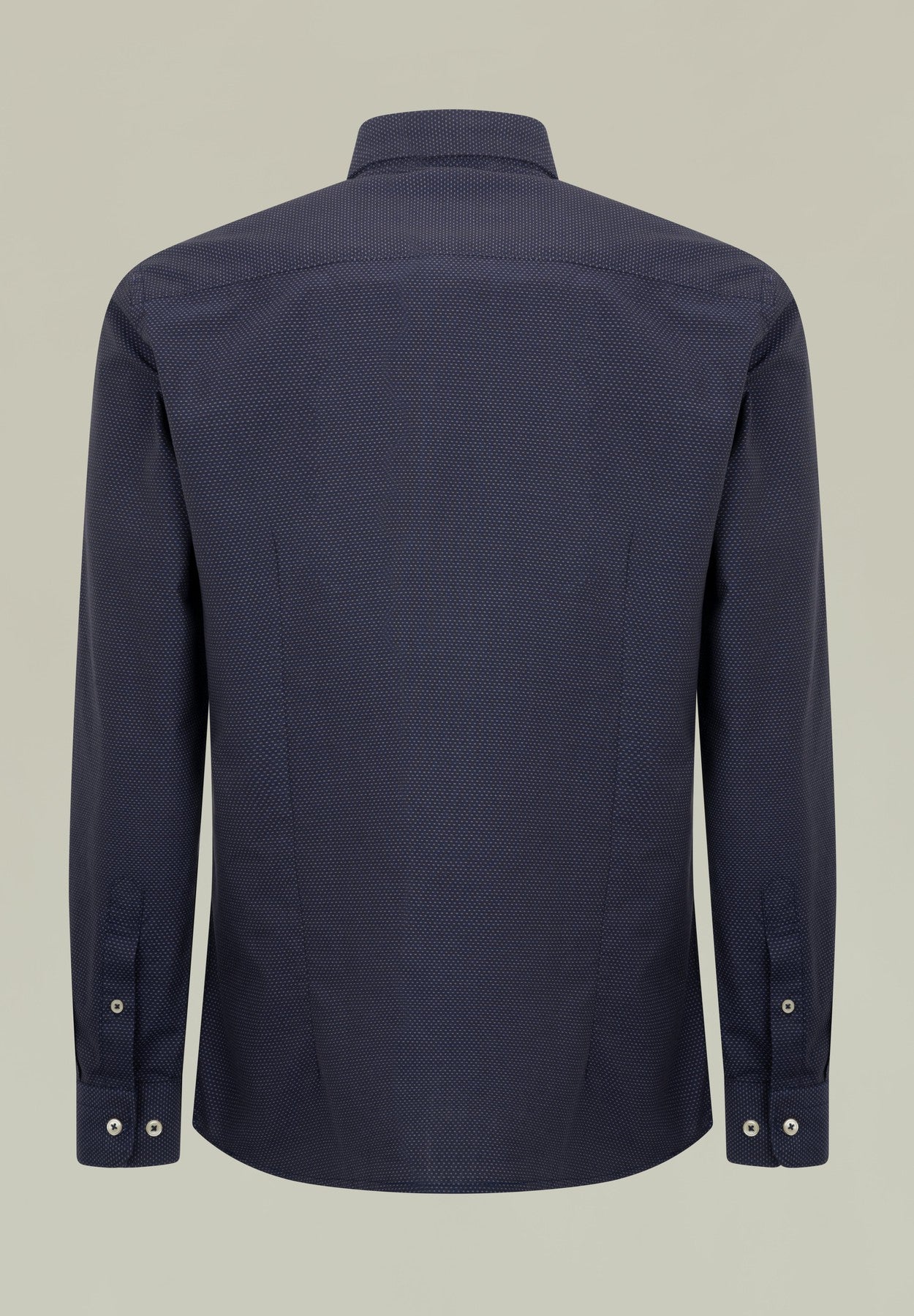 Camicia blu microdisegno jaquard regular fit-Angelico