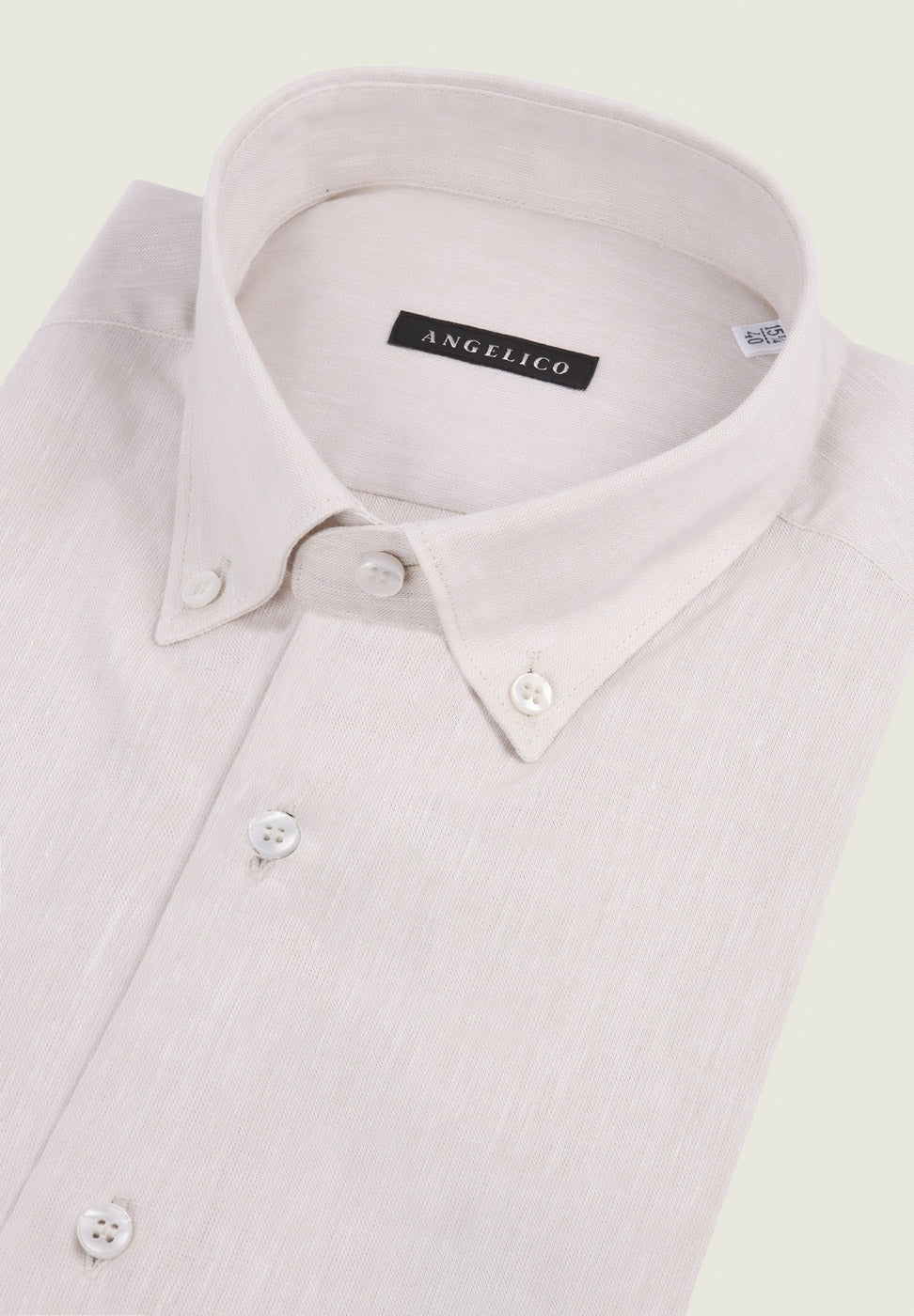 Hazelnut shirt short sleeve linen blend regular fit