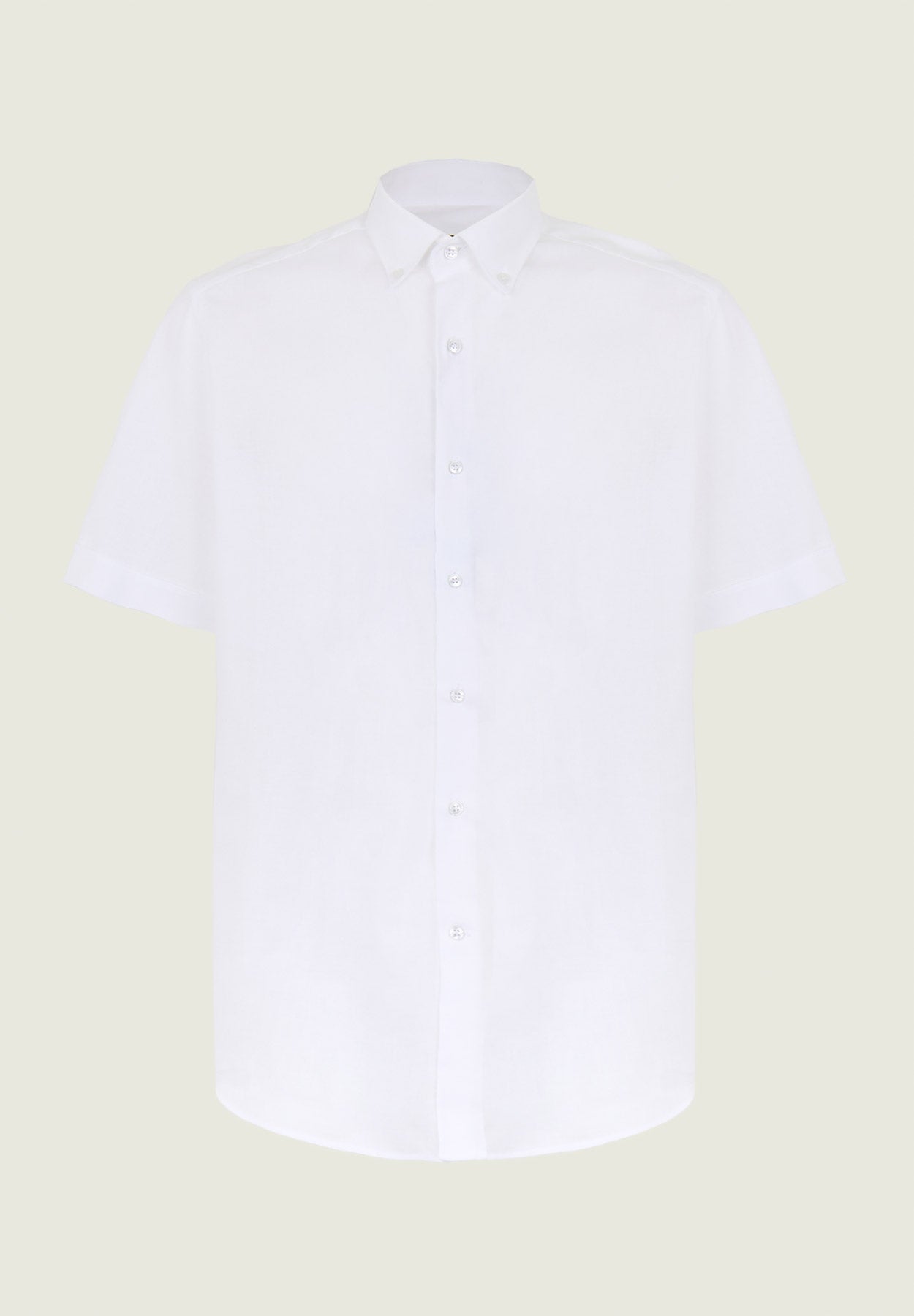White shirt short sleeve linen blend regular fit