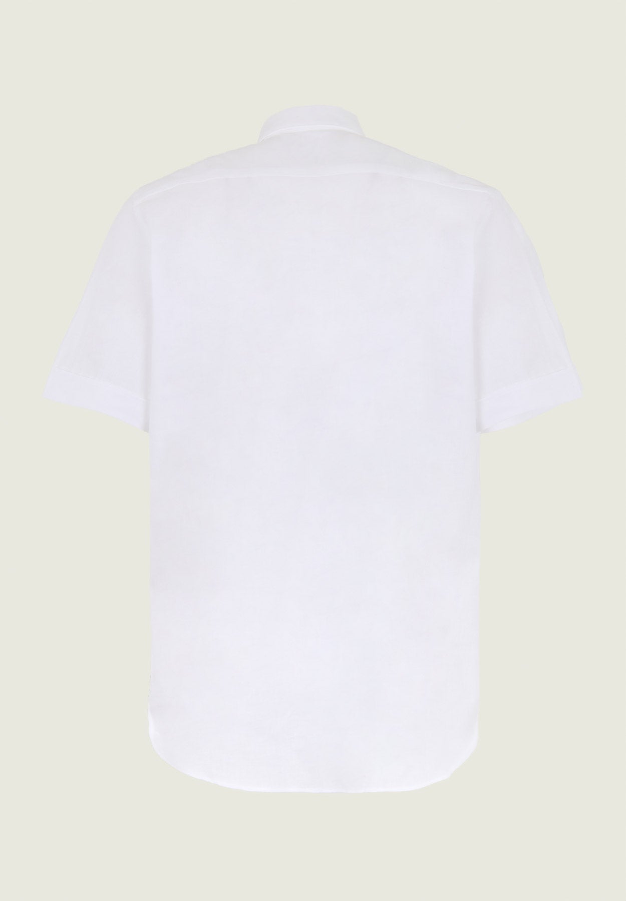White shirt short sleeve linen blend regular fit