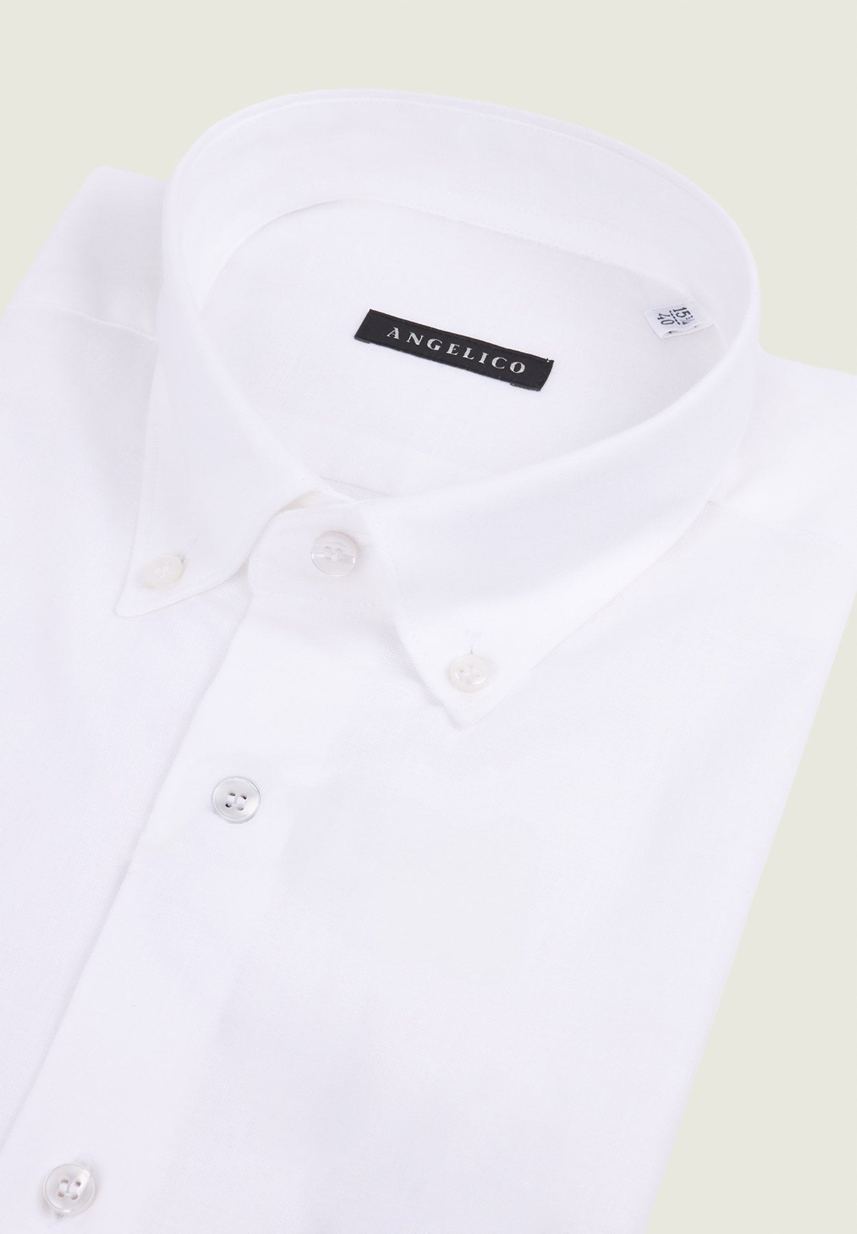 White shirt short sleeve linen blend regular fit