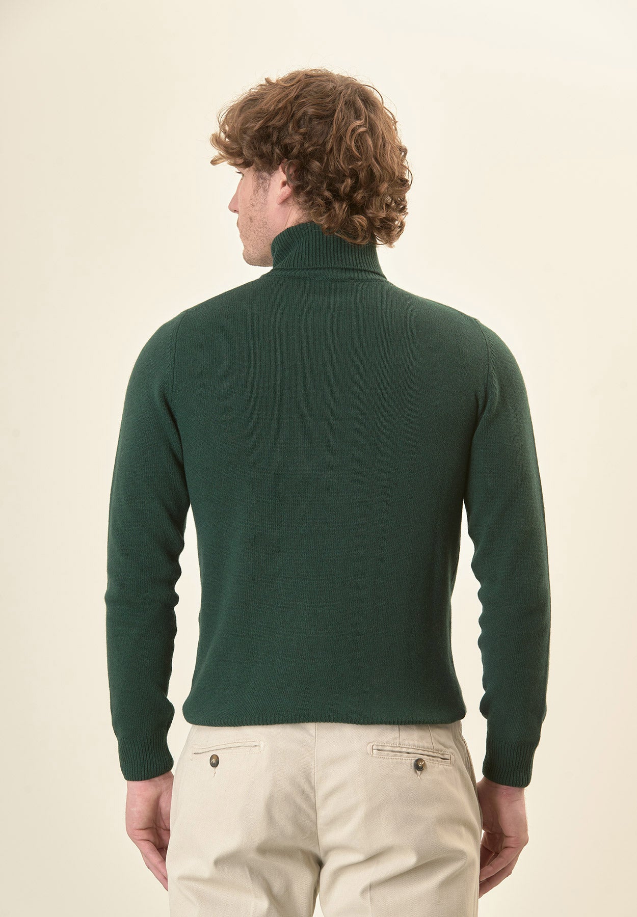 Dolcevita verde bottiglia misto cashmere-Angelico