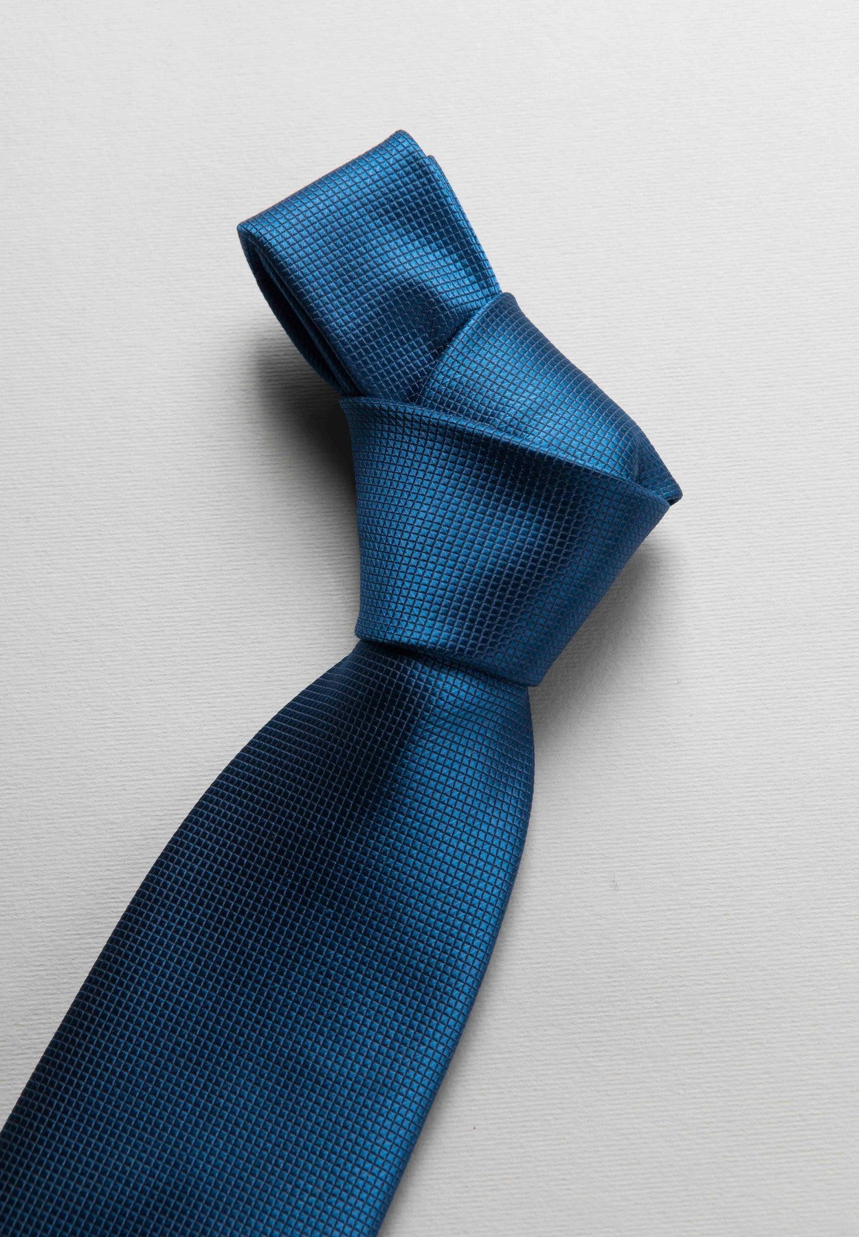 Cravatta bluette seta unita jacquard-Angelico