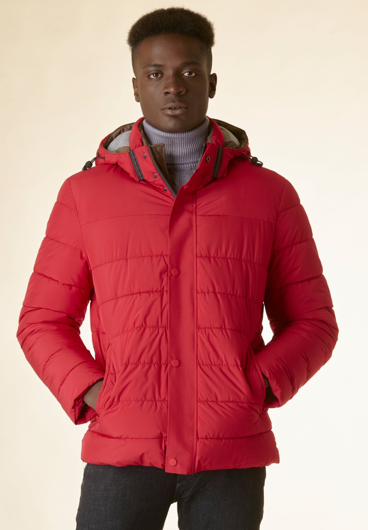 Giaccone rosso corto trapuntato-Angelico
