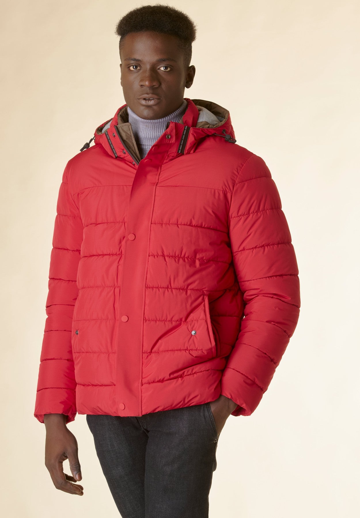 Giaccone rosso corto trapuntato-Angelico