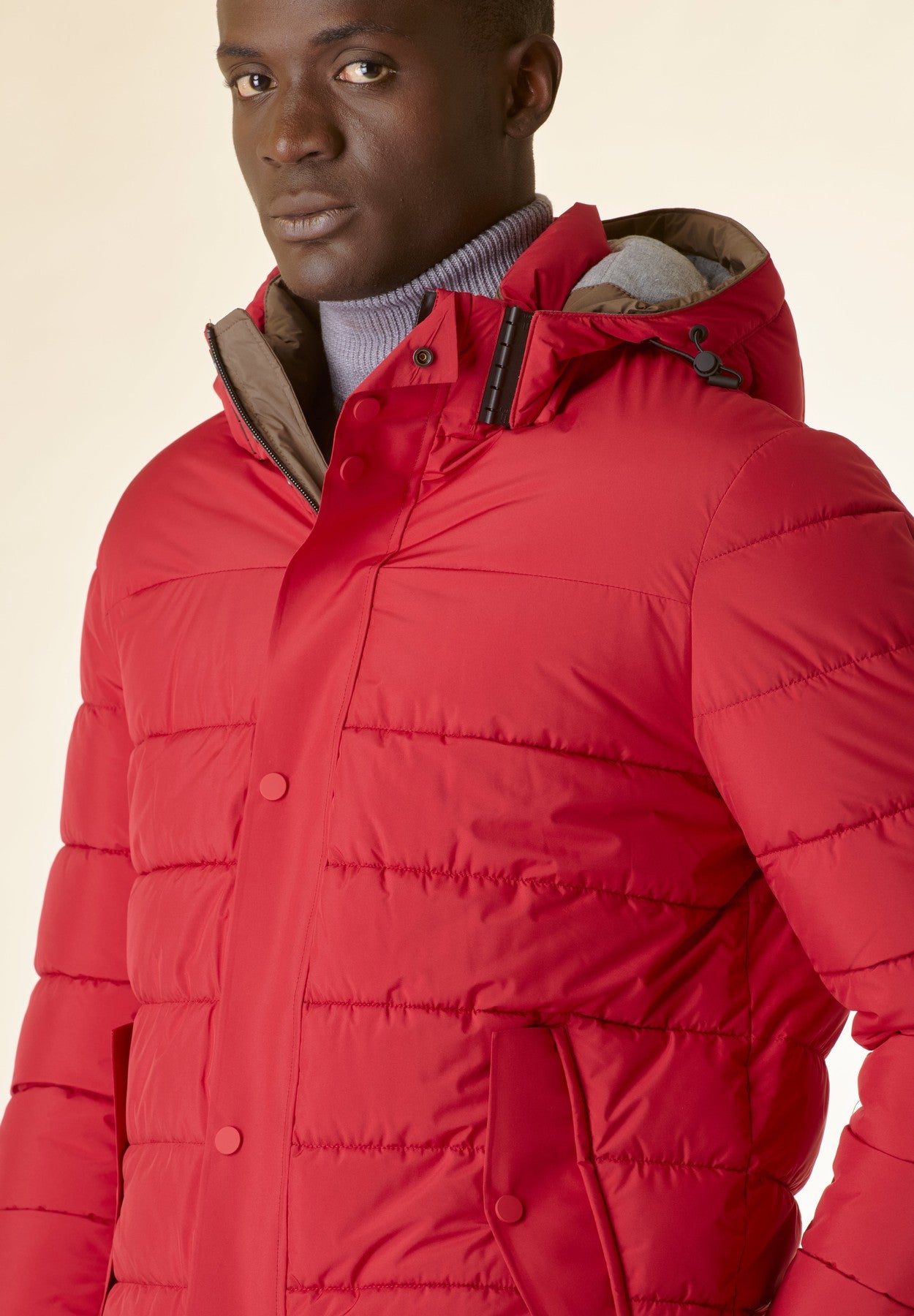 Giaccone rosso corto trapuntato-Angelico