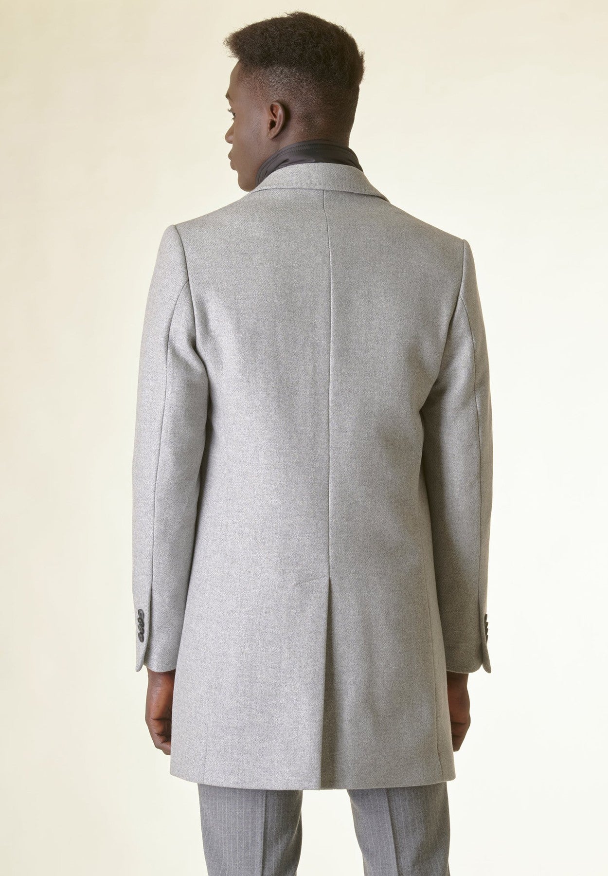Grey melange wool coat Angelico 3