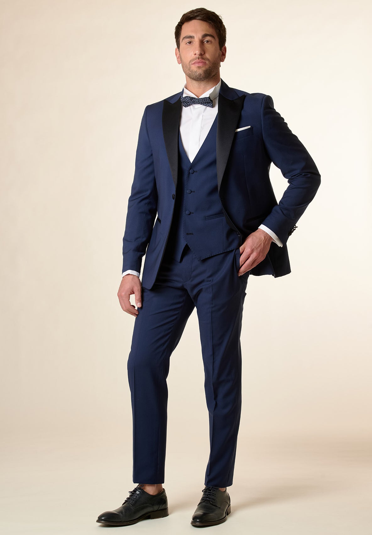 Smoking bluette gilet lana vergine custom fit Angelico 2