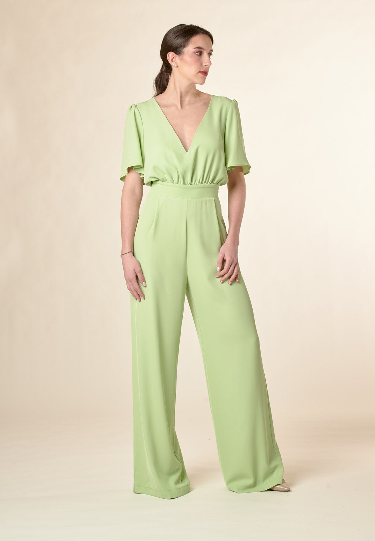 Tuta verde manica aletta scollo V Angelico 5