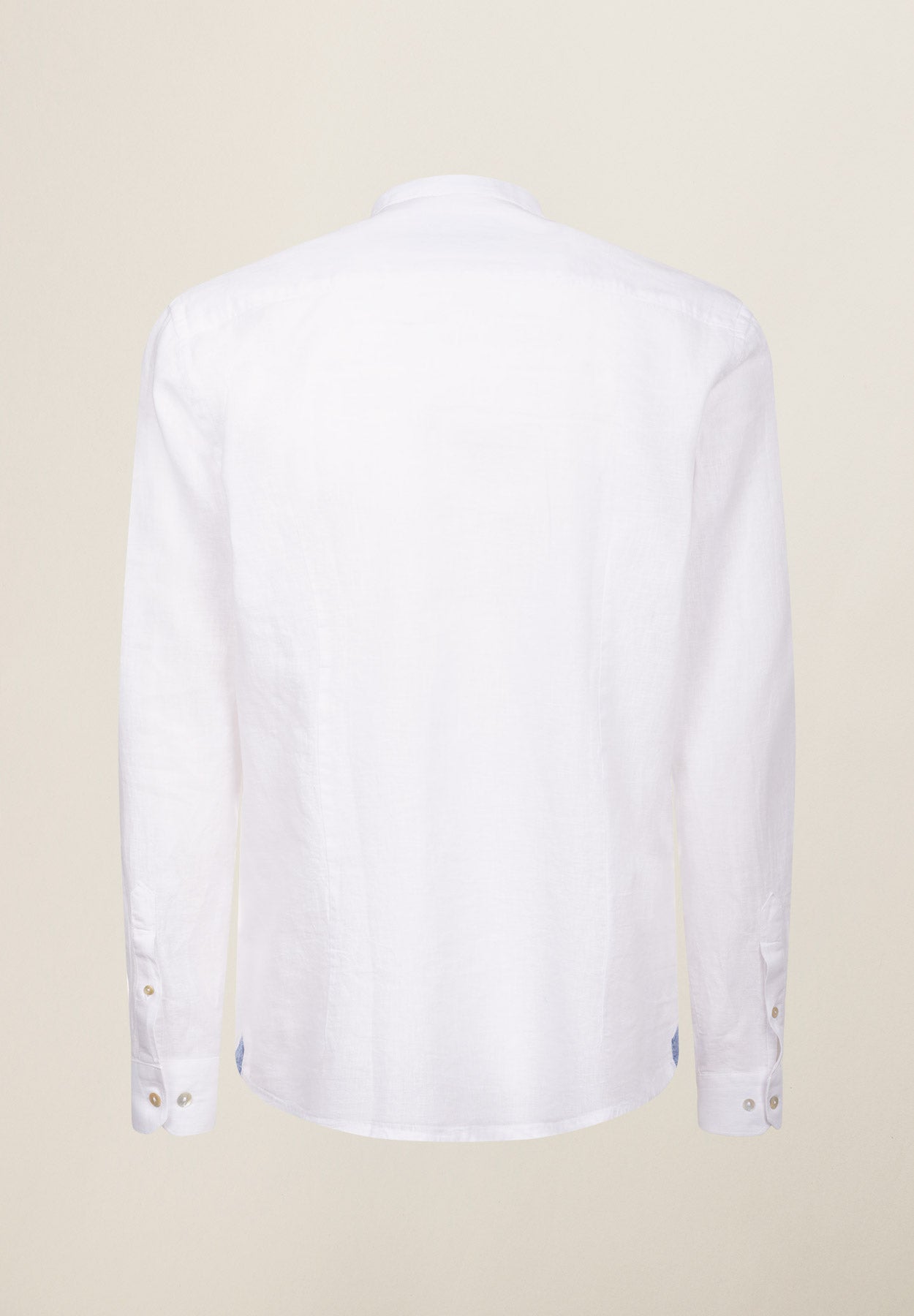 Camicia Bianca Lino Collo Coreana White Shirt With Korean Collar