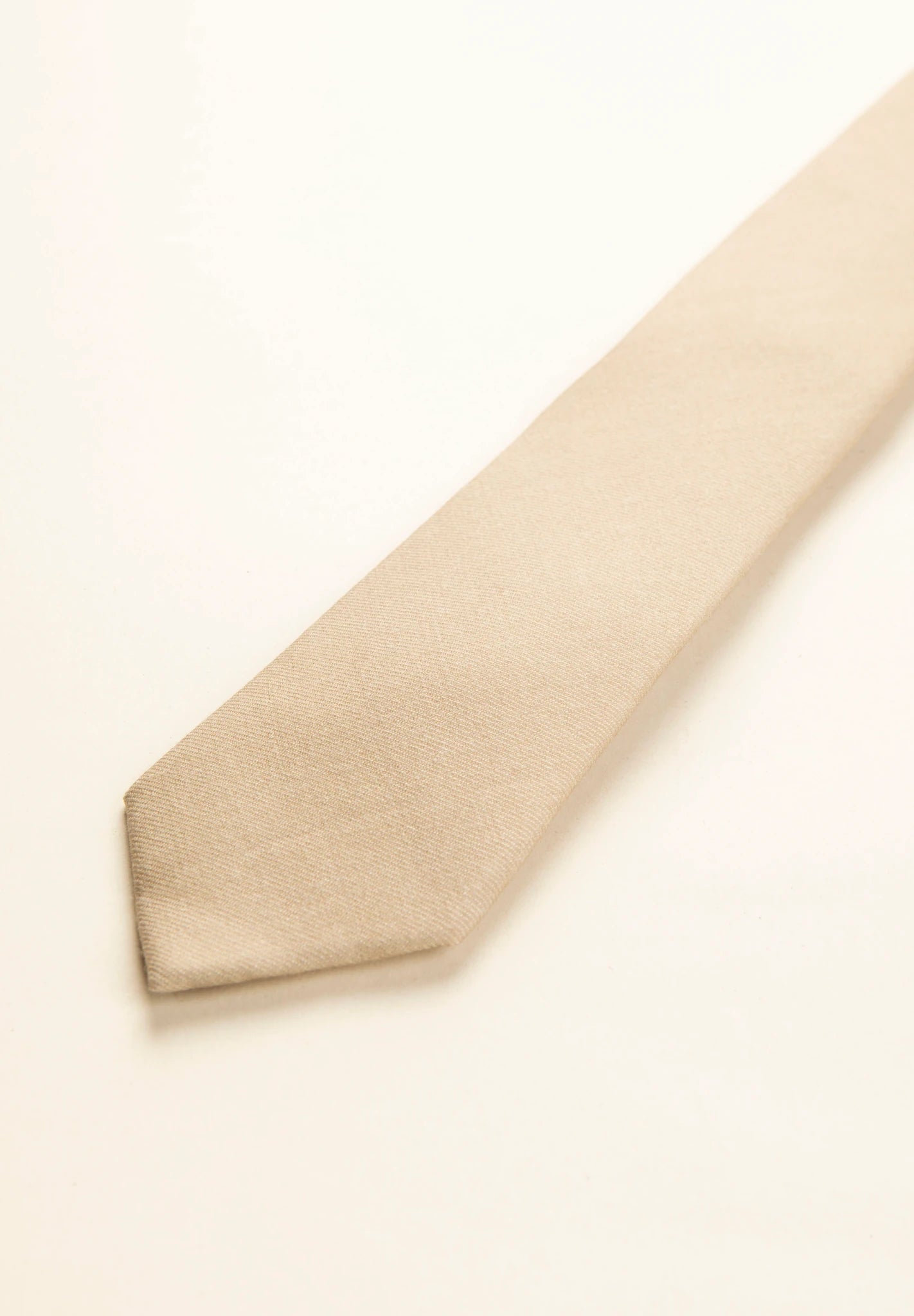 Cravatta lana beige unita-Angelico