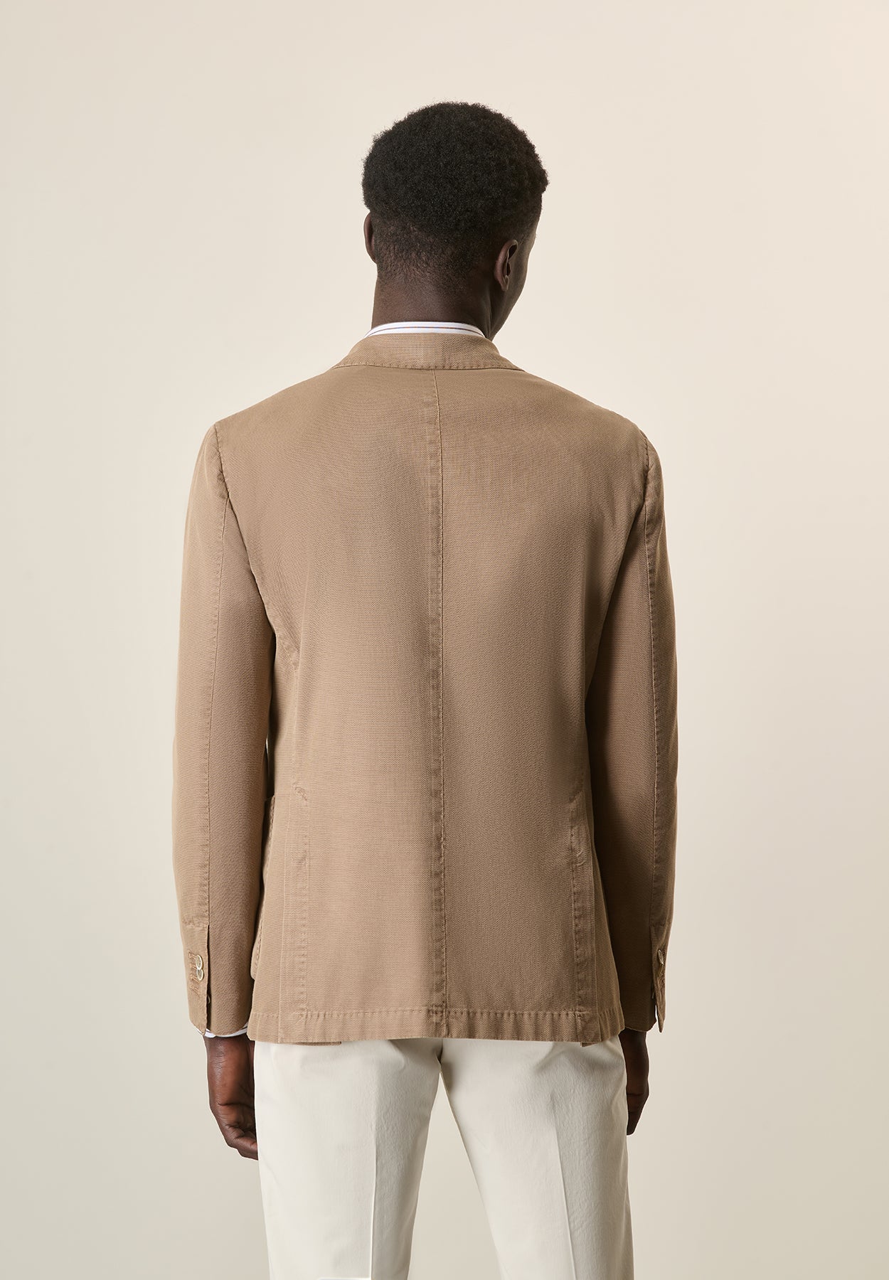Giacca marrone cotone stretch armaturato regular fit