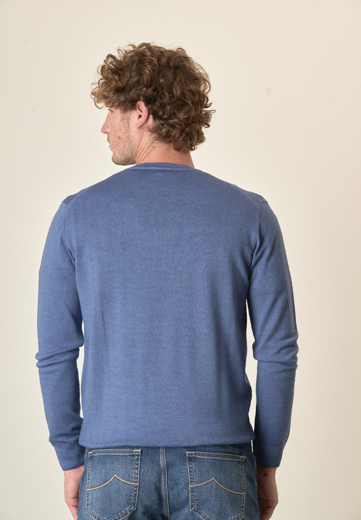 Girocollo denim lana acidata-Angelico