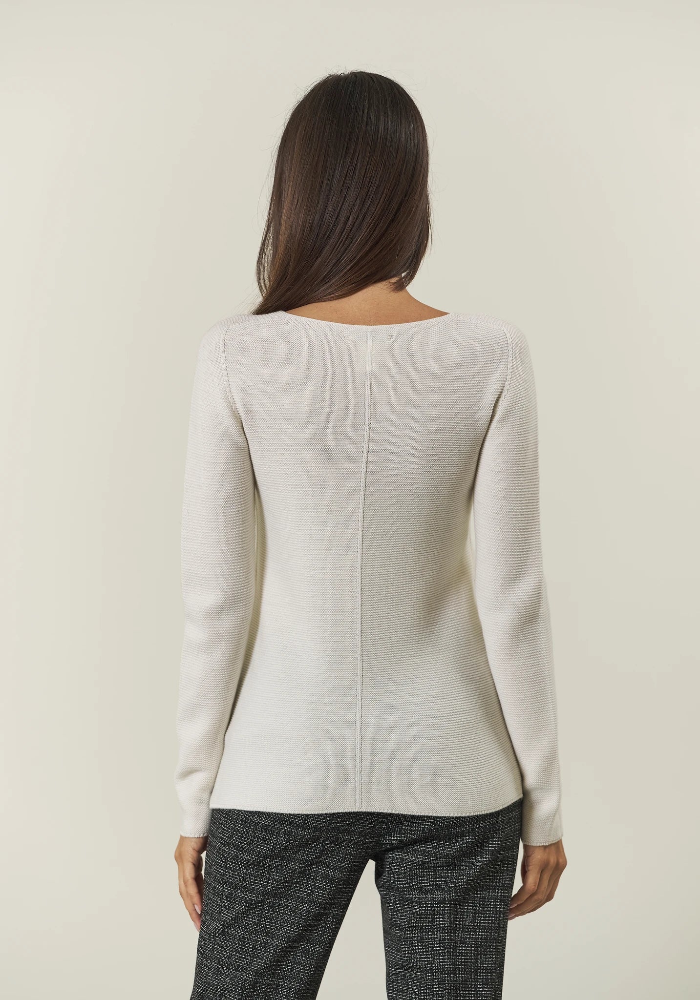 Girocollo beige lana merinos Harmony