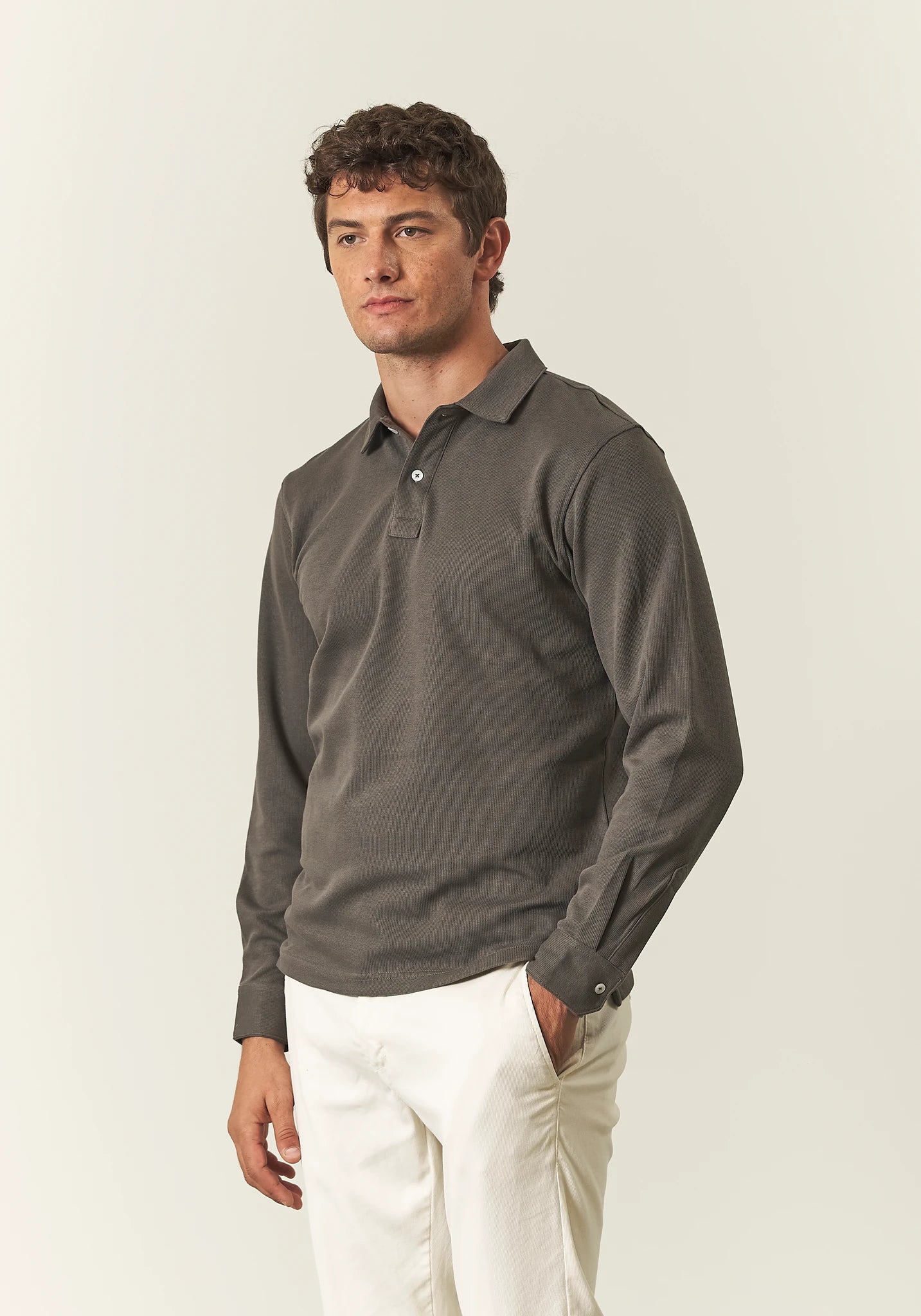 Polo piquet tortora caldo cotone