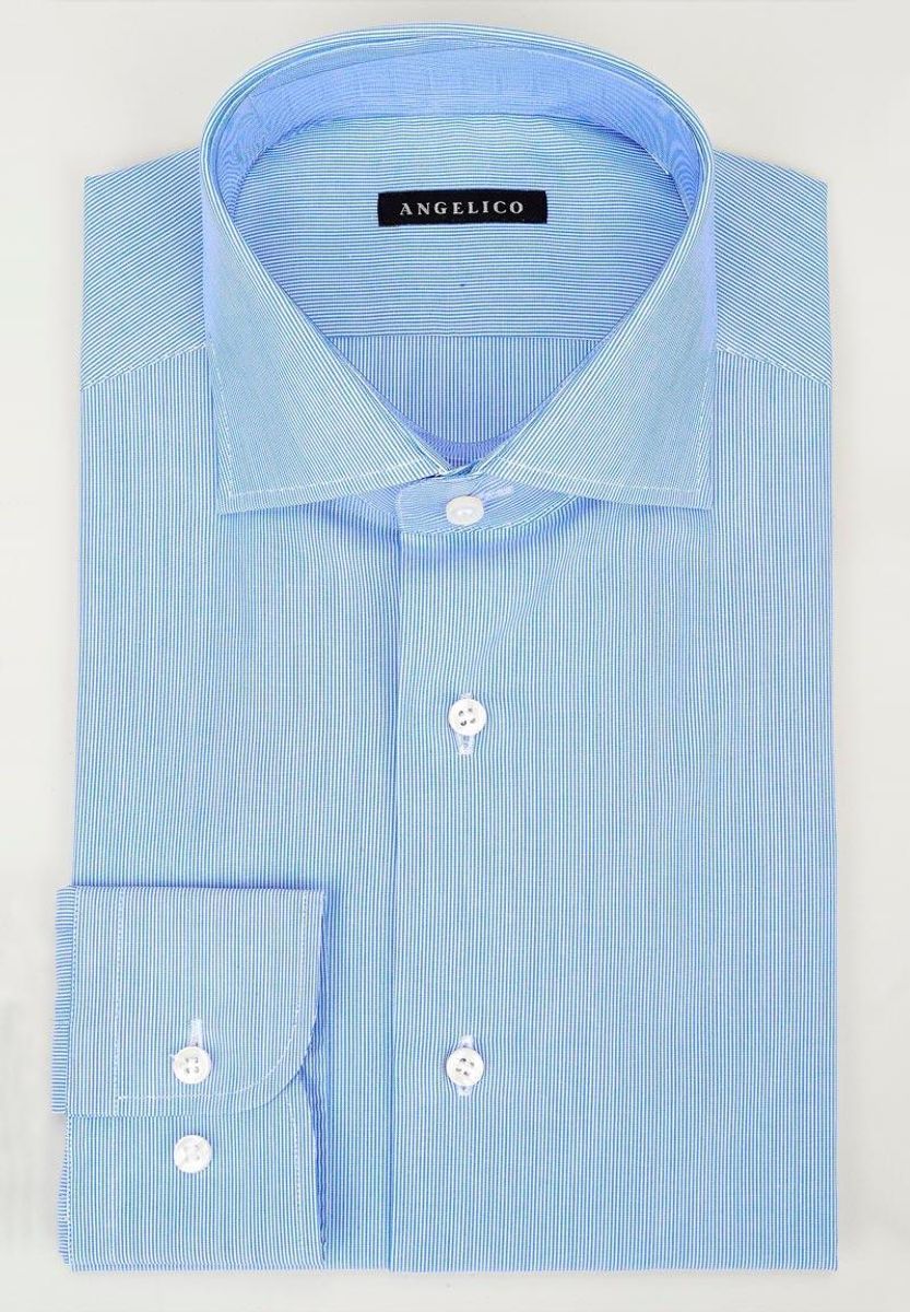 Camicia blu millerighe slim