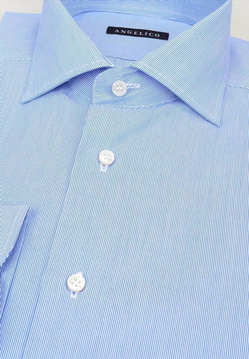Camicia blu millerighe slim