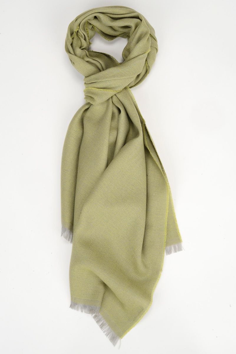 Sciarpa verde lana-cashmere unita
