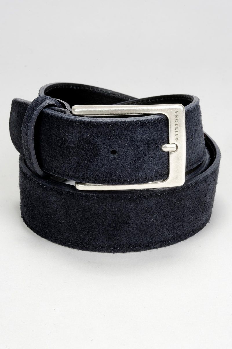 Cintura blu camoscio cucita