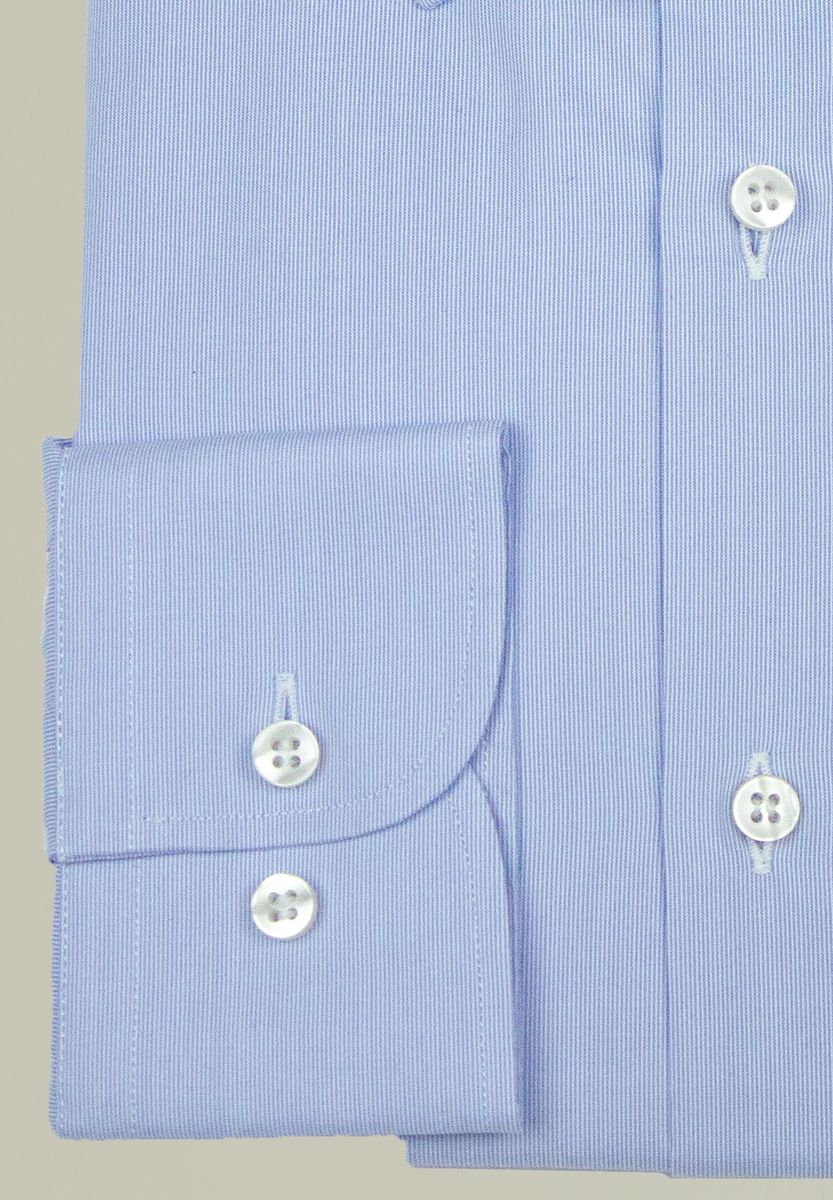 Camicia azzurra microriga collo Italiano regular fit Angelico 4