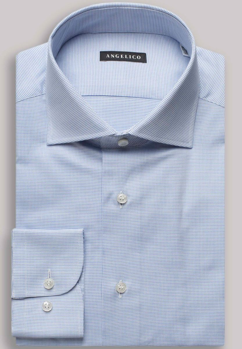 Camicia azzurra micro-armatura slim