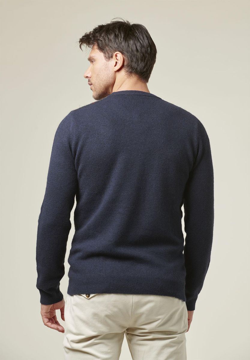 Maglia blu quadri bluette jacquard