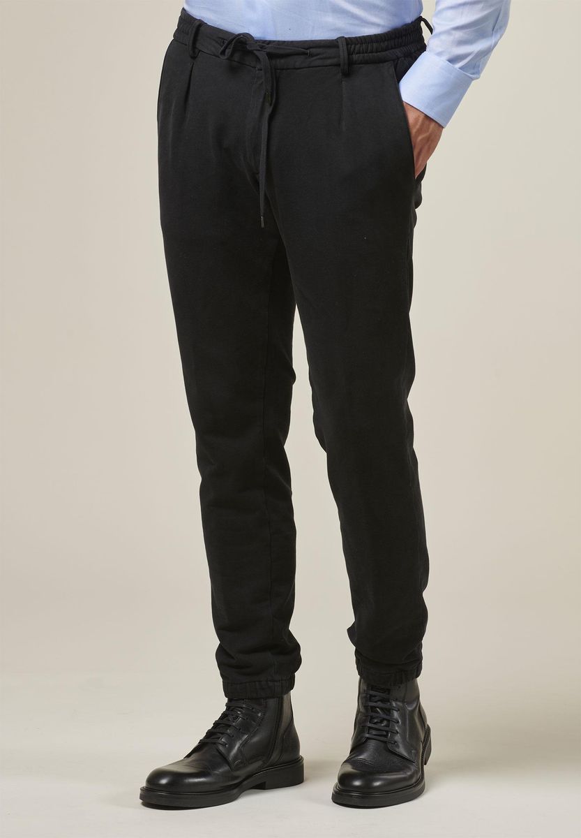 Pantalone nero coulisse fondo elastico slim