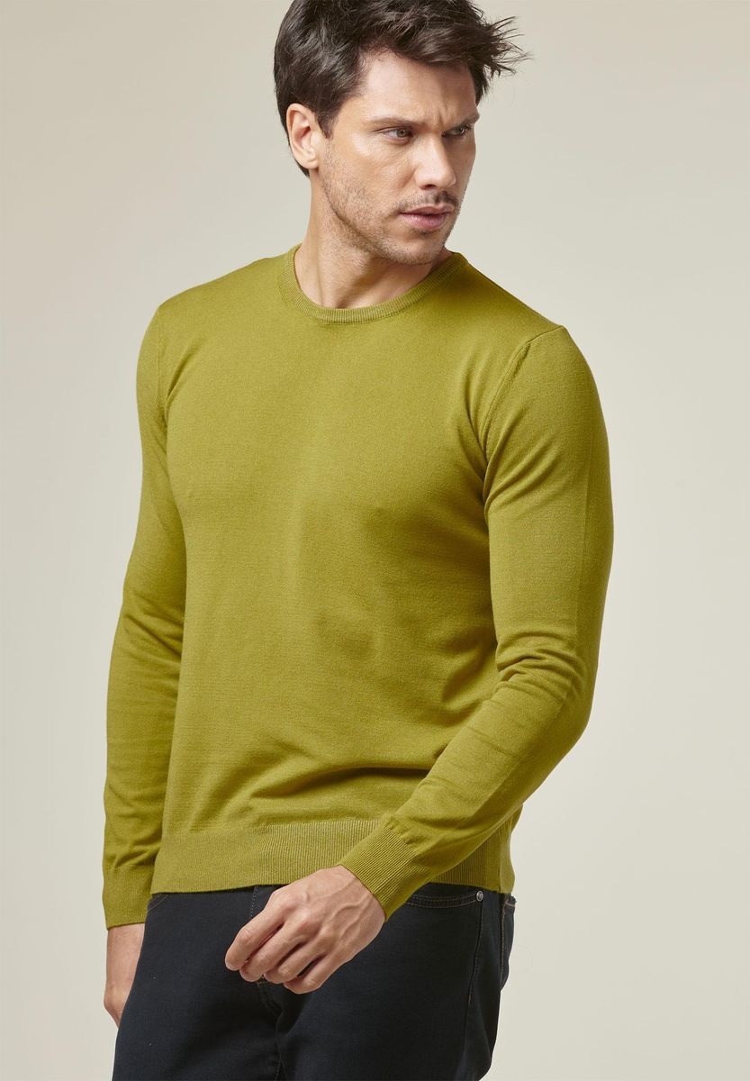 Pullover verde lime elasticizzato viscosa