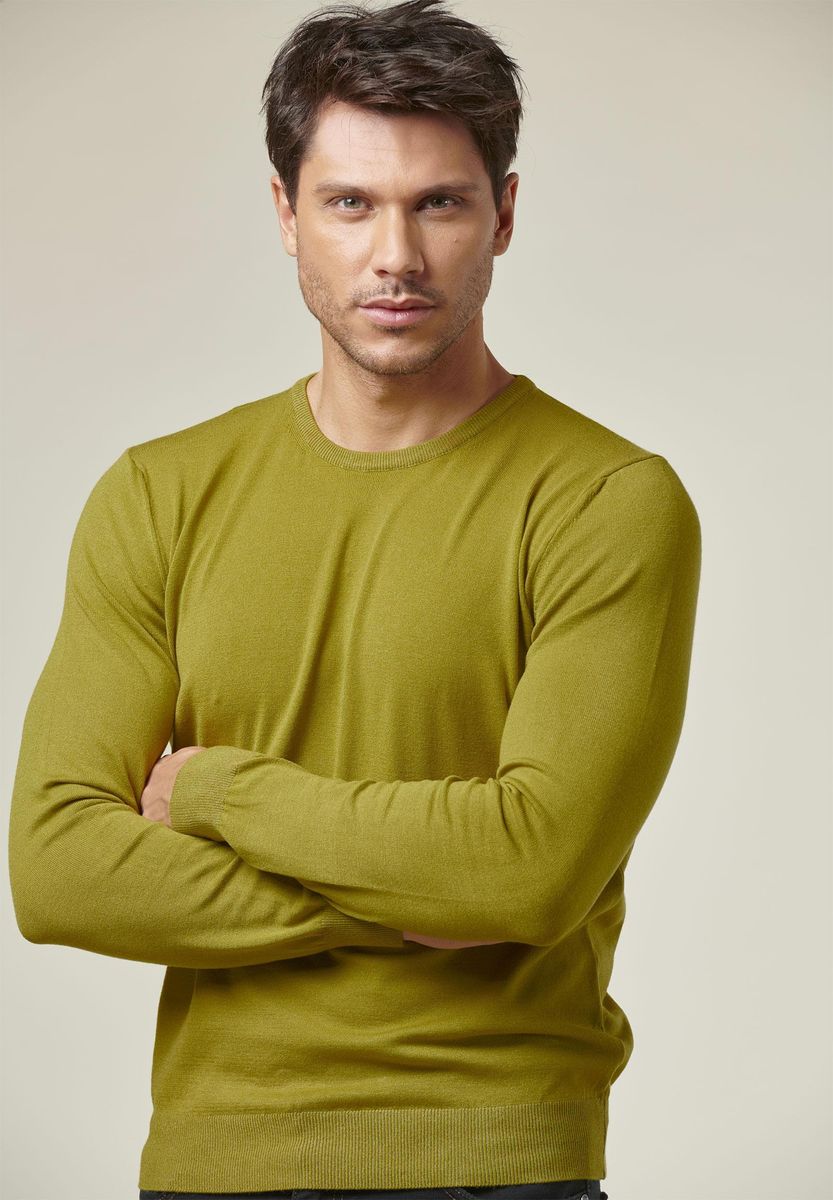 Pullover verde lime elasticizzato viscosa