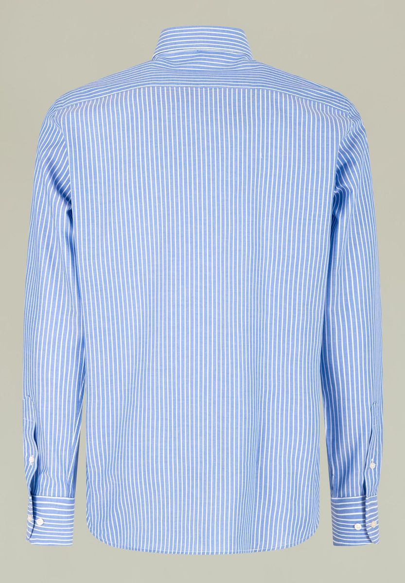 Camicia bluette riga fine bianca