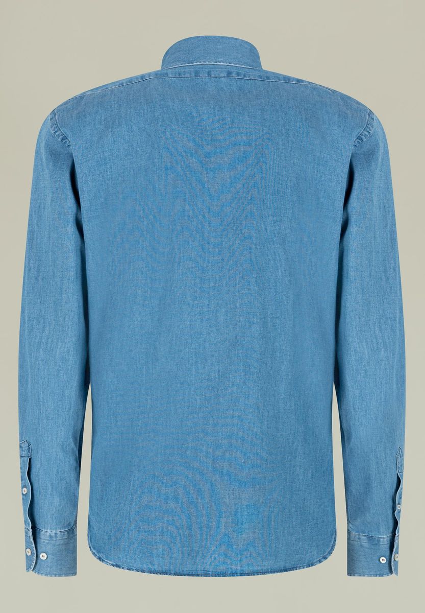 Camicia jeans delavato taschino