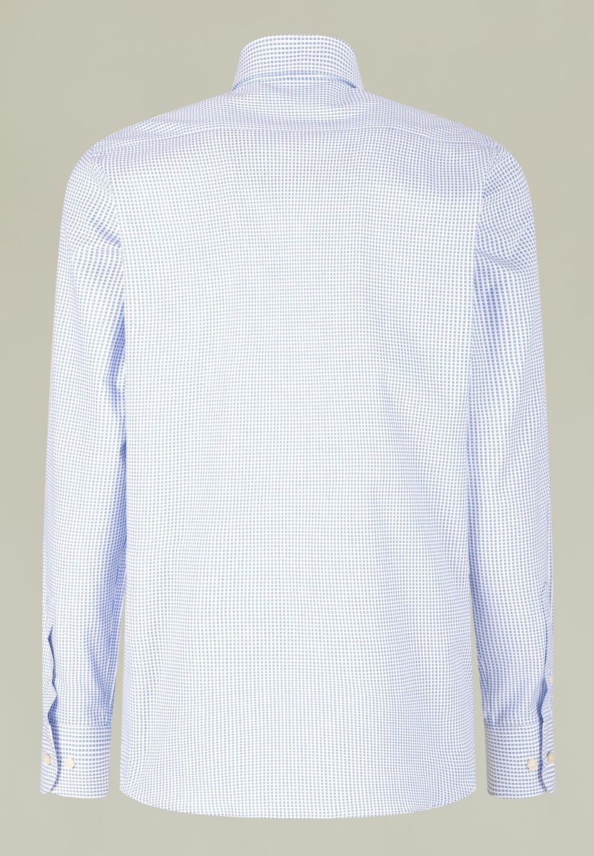 Camicia bianca stampa quadretto bluette