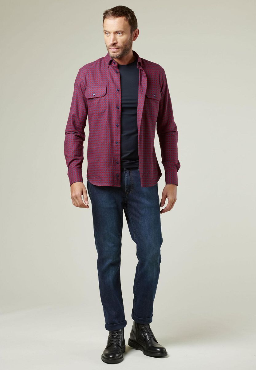 Camicia rosso-blu quadretto vajella BD
