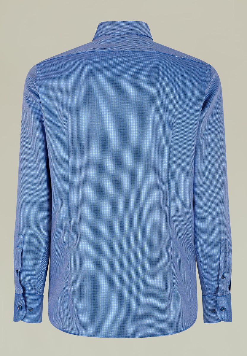 Camicia bluette operata puntinata slim