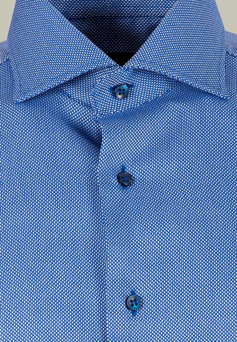 Camicia bluette operata puntinata slim