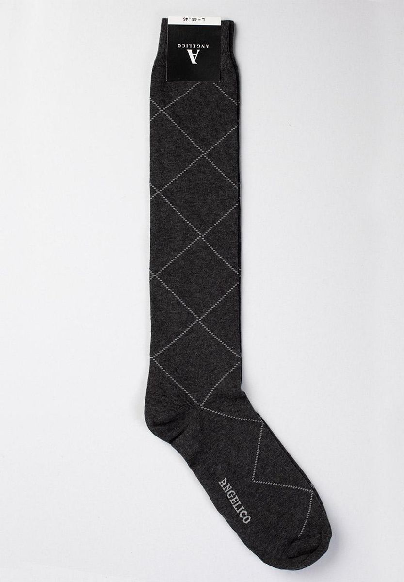 Calza grigia rombi cotone stretch