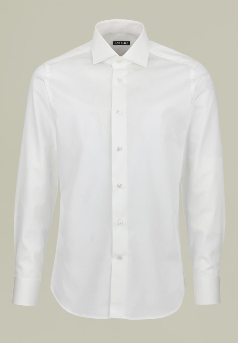 Camicia Uomo Slim Con Polsino Francese E Colletto Bianco - Taglia 17, Manica Lunga, Cotone Blend