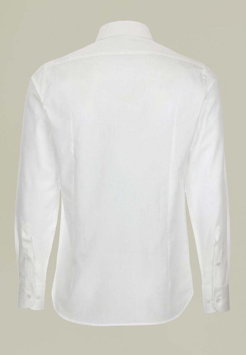 Angelico - Camicia bianca twill collo francese slim - 3
