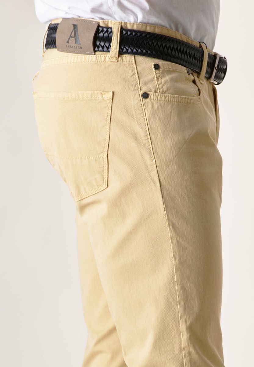 Angelico - Pantalone giallo crema 5 tasche armatura custom - 2