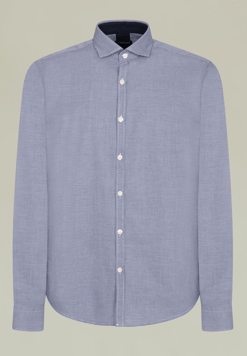 Camicia blu greca diagonale custom