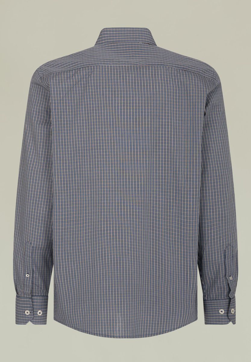 Camicia blu-beige quadretti BD tasca