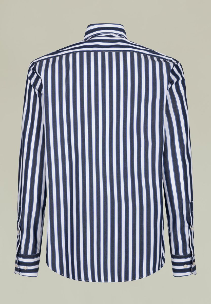 Camicia blu-bianca rigata larga BD