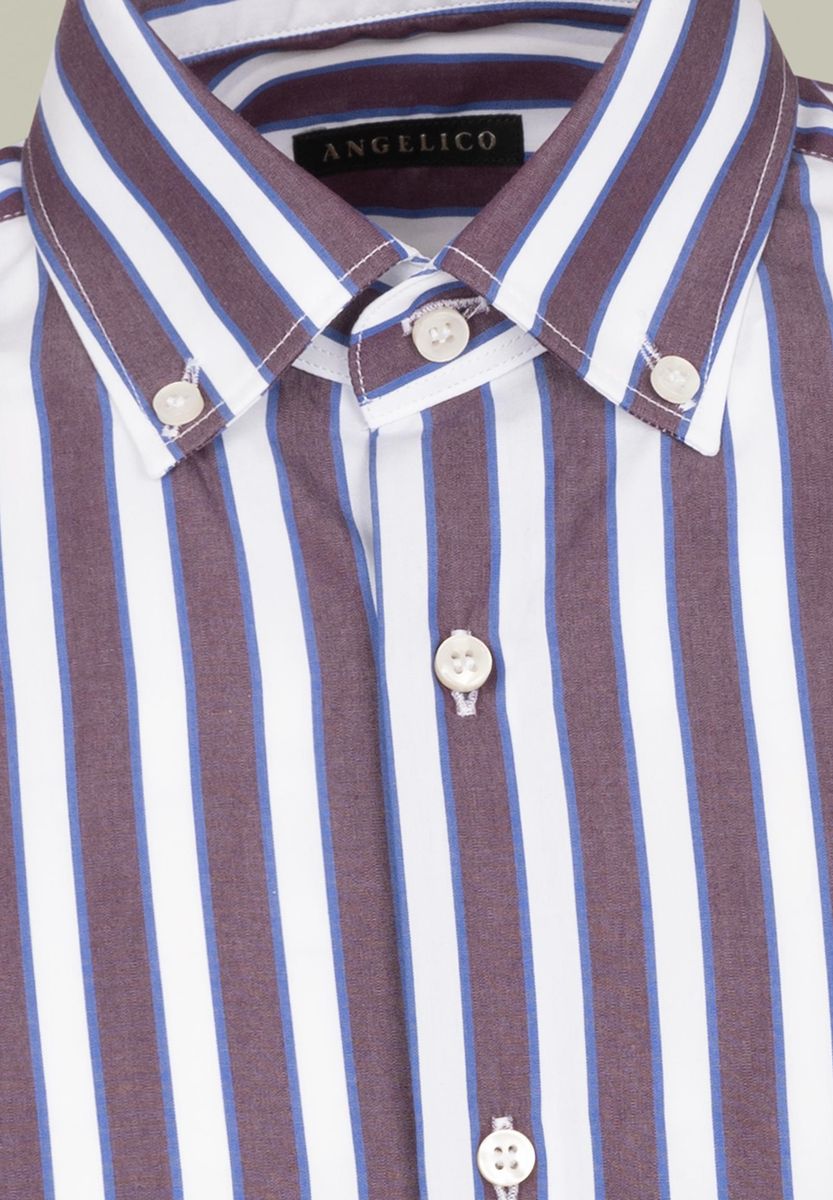 Camicia prugna-bianca rigata larga BD Angelico 2