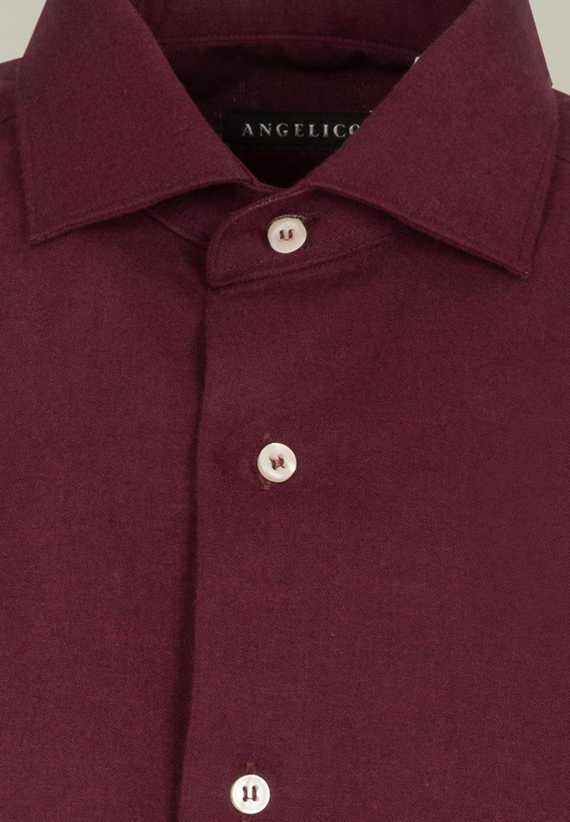 Camicia prugna flanellina cotone custom