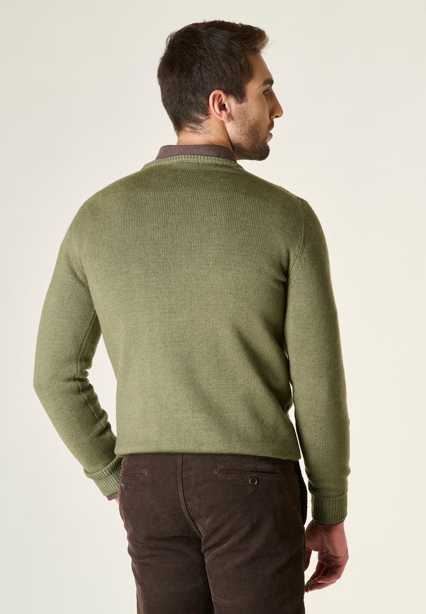 Girocollo militare treccia merino fast dyed