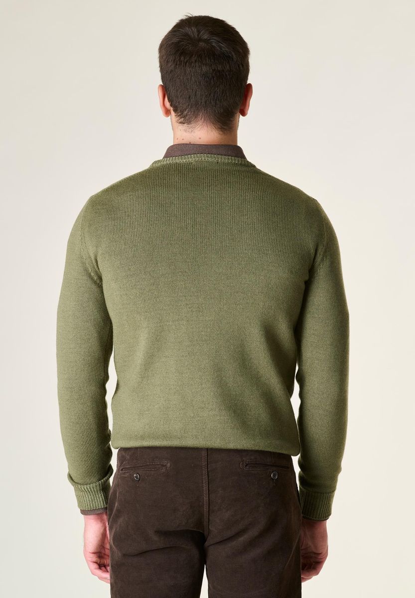 Girocollo militare treccia merino fast dyed