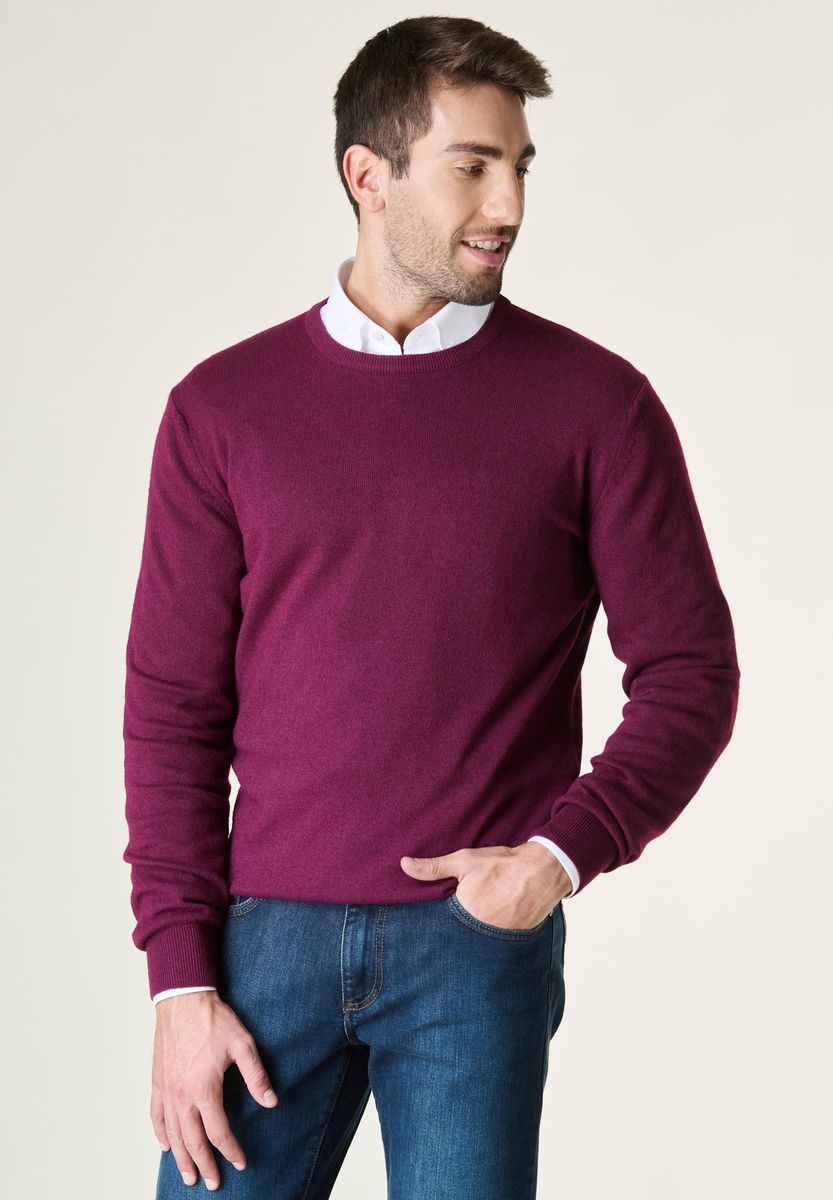 Girocollo melanzana mano-cashmere